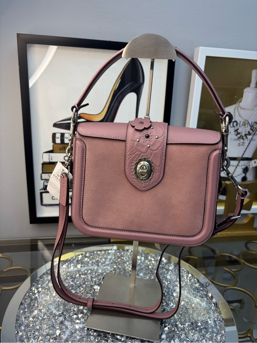 Coach 2017 Page Crossbody Bag with Tea Rose Tooling NWT